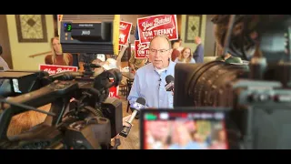 Rep. Tom Tiffany congratulates David Crowley while launching "Common Sense Tour"