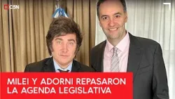 TERMINÓ la reunión de ADORNI con MILEI en OLIVOS