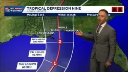 Tropical Depression Nine could rapidly intensify, become a Cat. 2 hurricane before landfall