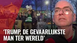 Demonstratie tegen Trumps plannen met Groenland op Museumplein