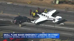 Plane crashes onto busy Georgia street, hitting multiple vehicles, officials say: VIDEO