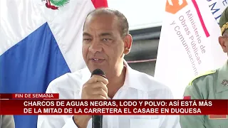 Sewage, mud, and dust plague the El Casabe highway in Duquesa