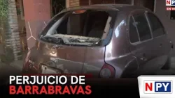 Enfrentamiento entre barras causa destrozo en San Lorenzo