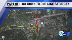Part of I-481 down to one lane Saturday Part of I-481 down to one lane Saturday