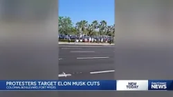 Protesters in Fort Myers rally against Elon Musk Protesters in Fort Myers rally against Elon Musk
