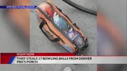 Thief steals 17 bowling balls in Denver Thief steals 17 bowling balls in Denver