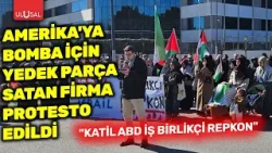 Amerika’ya bomba için yedek parça satan firma protesto edildi: “Katil ABD, iş birlikçi Repkon” Amerika’ya bomba için yedek parça satan firma protesto edildi: “Katil ABD, iş birlikçi Repkon”