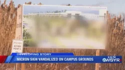 Micron sign vandalized on Central New York construction site Micron sign vandalized on Central New York construction site