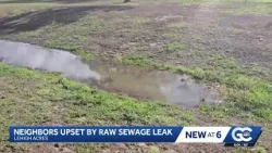 Утечка сточных вод в городе Лихай-Эйкрес вызывает опасения по поводу здоровья населения. Утечка сточных вод в городе Лихай-Эйкрес вызывает опасения по поводу здоровья населения.