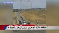 Aurora Fire contains road side grass fire Aurora Fire contains road side grass fire